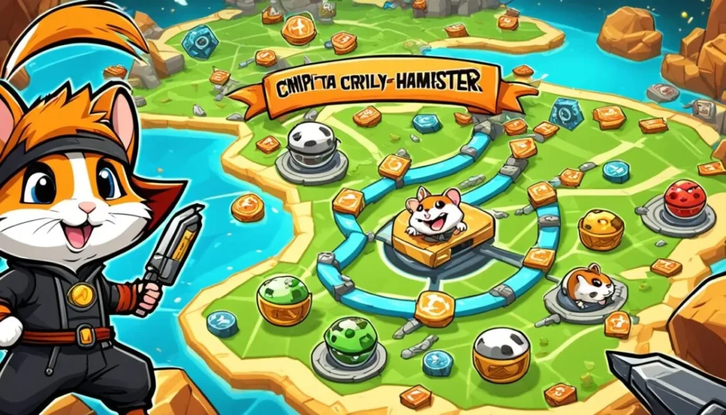 Hamster Kombat फ्री गेमप्ले जिसमें टैक्टिकल प्लानिंग दिखाई गई है