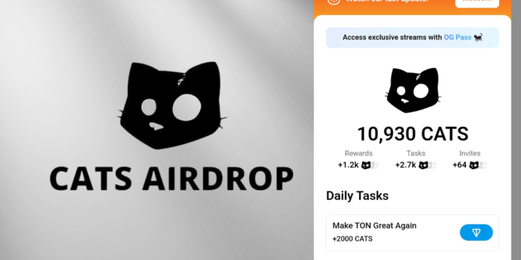 Cats airdrop September 30 CATS token