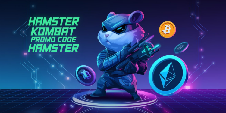 Hamster Kombat promo code HAMSTER in a futuristic crypto gaming scene