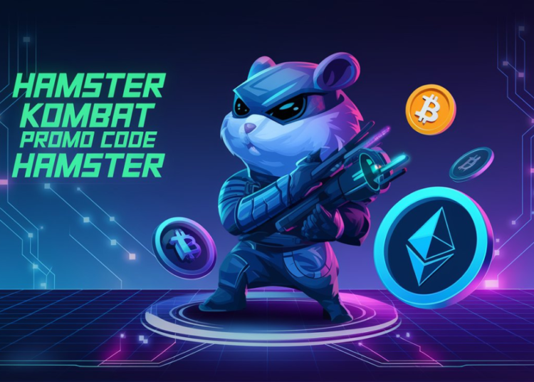 Hamster Kombat promo code HAMSTER in a futuristic crypto gaming scene