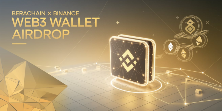 Berachain x Binance Web3 Wallet Airdrop promotional image with digital wallet and logos