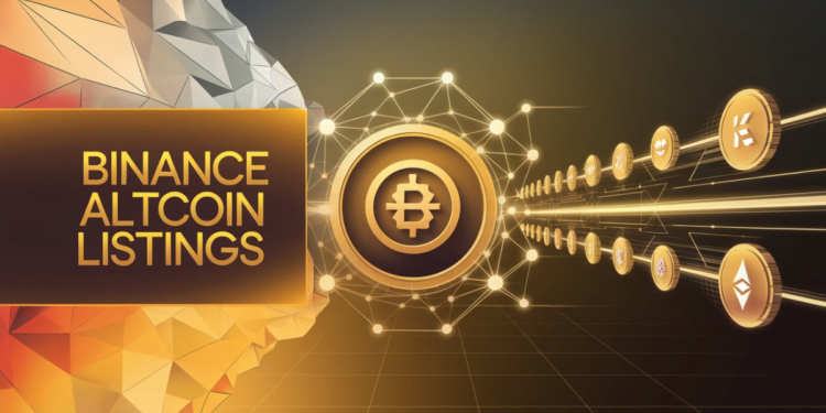 Binance Altcoin Listings with various cryptocurrency symbols