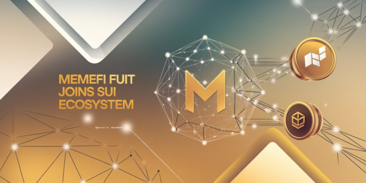 MemeFi Joins Sui Ecosystem with interconnected network and cryptocurrency symbols