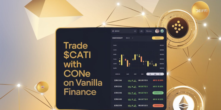 Cryptocurrency trading interface for $CATI with CONe on Vanilla Finance