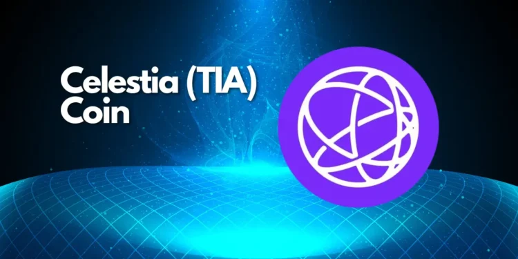 Celestia (TIA) coin logo with $1 billion token release theme