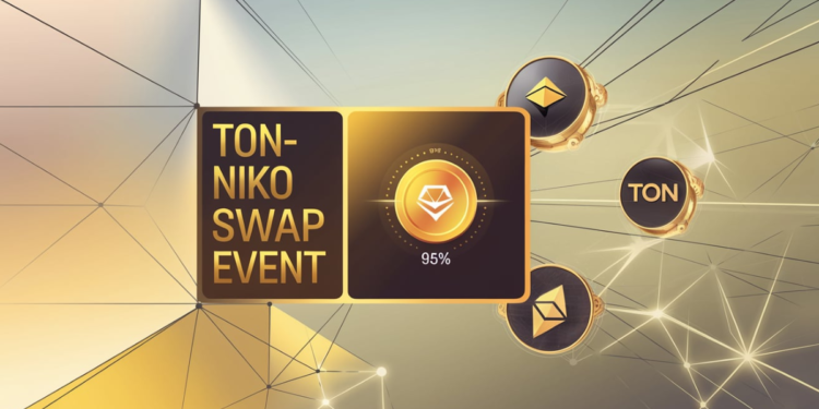 A futuristic promotional banner for the TON-NIKO Swap Event